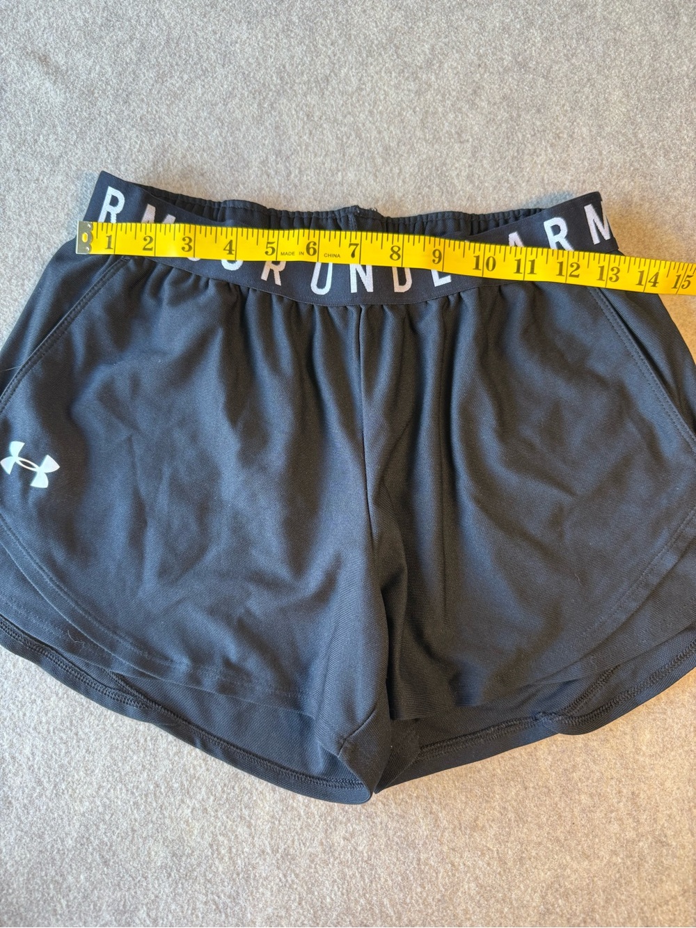 Under Armour Black Women's Athletic Shorts with Branded Waistband - Picture 4 of 7